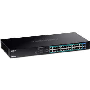 TRENDnet TPE-TG262 26-Port Managed Gigabit Ethernet PoE+ Switch, 2x Gigabit SFP ports, rack mountable